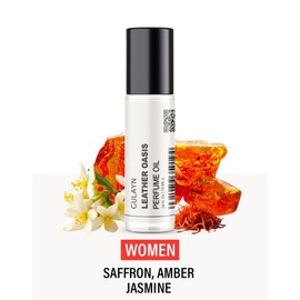 GULAYN Leather Oasis Perfume Oil – Rich Leather Woody Fragrance for Unisex, 10 ml Roll-On