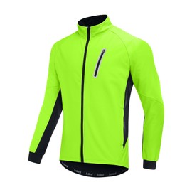 baleaf Men's Winter Cycling Jackets Water Resistant Thermal Running Softshell Jacket Warm Cold Weather Pockets Green XL