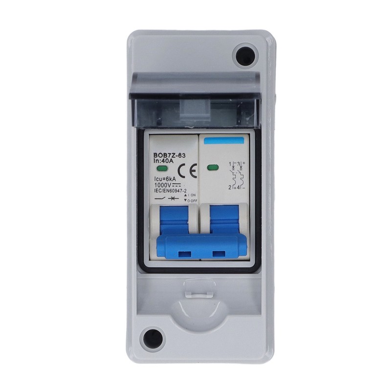 DC Disconnect Switch 40A Protective Transparent Cover Miniature Circuit Breaker