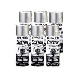 Rust-Oleum 340558-6PK Automotive Custom Chrome Spray Paint, 10 oz, Silver, 6 Pack