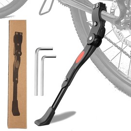 Adjustable Aluminum Alloy Bike Kickstand for 22 or 27.5 Inch Mountain,Road Bicycle, Heavy,Duty Side Stand with Non for Slip Base, Universal Fit for Bikes