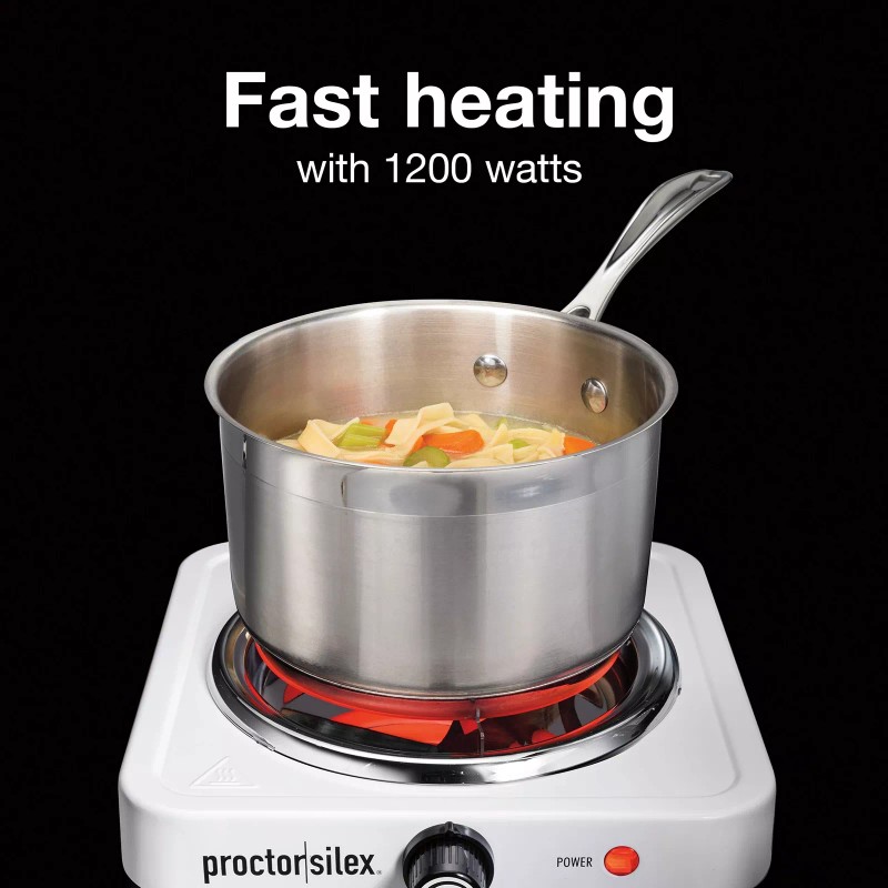 Proctor Silex Electric Stove Single Burner Cooktop Compact and Portable
