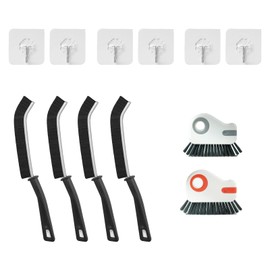 TECKI Joint Cleaning Brush Set - Hard Bristle Gap Cleaning Brush, Window Slot Cleaning Brush with Mini Dust Box, Suitable for Tile Floors, Kitchen and Bathroom