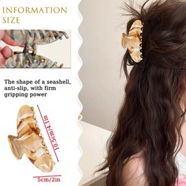 Flomiara Haarspangen für Damen, Haarklammern, 10,5 cm x 5 cm, mittlere Acryl-Klauenklammer, geeignet für dünnes, feines Haar, Zelluloid, Schildkröten-Clip, Klemme, Klemme, Kupplung, 5 Stück