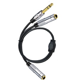 JSADZKJ 1/4 TRS Y Splitter Audiokabel 1/4 weiblich zu Dual 6,35mm männlich Stereo-Lautsprecherkabel,6,35mm TRS zu Dual 1/4 Adapterkabel für Mixer,Lautsprecher-1.64Ft (Weiblich zu Männlich/Weiblich)