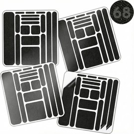 Upgraded 68-Piece Pre-Cut Rubber Grip Tape Kit - Non-Slip Strong Adhesive Ultra-Thin Pads for Handles, Tools, Furniture & Surfaces - Waterproof,Wear-Resistant,Residue-Free,Non-Abrasive,Indoor&Outdoor