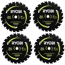 RYOBI 7-1/4" X 24T Carbide Teeth Thin KERF Circular Saw Blade Set (4-Piece)