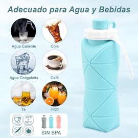 3 Botellas de Agua Deportiva Plegable, Agua Blandas con Válvula Prueba de Fugas Reutilizable BPA Free Silicona Taza Botella de Viaje Ligera y Duradera para Fitness,Camping,Senderismo (colorido)
