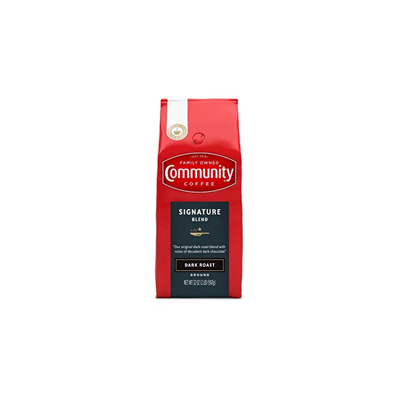 Community Coffee Signature Blend 32 Ounce, Dark Roast Ground Coffee,
