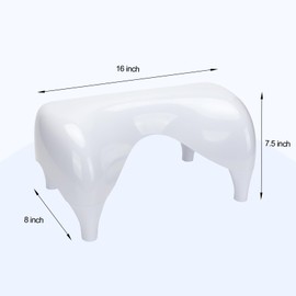 STARWISH Toilet Stool for The Bathroom, Squatting Position Helps Improves Bowel Health & Relieves Constipation 7.5" Wood/White (White)