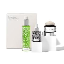 Rutina de renovación avanzada | Crema de noche ultra rica Restore (50 g) + Limpiador enzimático suave Refresh (120 ml) + Suero de noche renovador Renew (30 ml) (juego de 3)