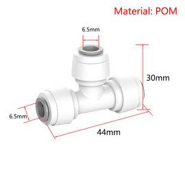 Qrity 1/4" Pushfit Straight Connector for Water Pipe, Push in to Connect Water Tube Fitting Set (90° Elbow Connector+T- Type Connector), Push in Connector for Water Pipe-1 Set