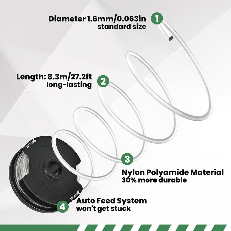Flaveano Parkside Strimmer Line Spool 6 Spools and 1 Lid