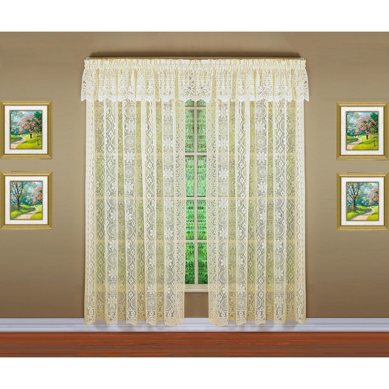 Today's Curtain Hopewell Premium Lace Panel 84", Cream, 58W x