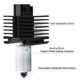 Hotend Bambu Lab P1S 0.4 Assembly with Ceramic Heater, Removable Hardened Steel, 0.4 mm Nozzle, Hotend Compatible with Bambu Lab P1 Series 3D Printer