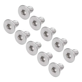 uxcell M3x5mm Flat Head Machine Screws Inner Hex Screw 304 Stainless Steel Fasteners Bolts 40Pcs