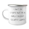 Security Guard Christmas Camping Mug I Can't Fix Stupid But