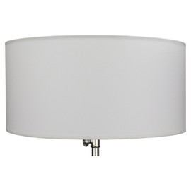 FenchelShades.com 17" Top Diameter x 17" Bottom Diameter 8" Height Cylinder Drum Lampshade USA Made (White)