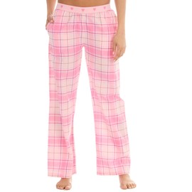 INSIGNIA Ladies Pyjamas Lounge Pants Check (2 PACK) (New Pink & Lilac, L)