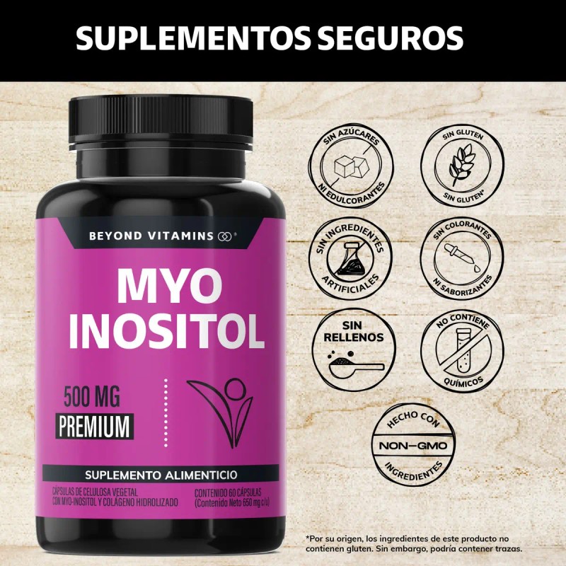 Myo Inositol 500 Por Cápsula Colágeno Hidrolizado Polvo Mayo Woman