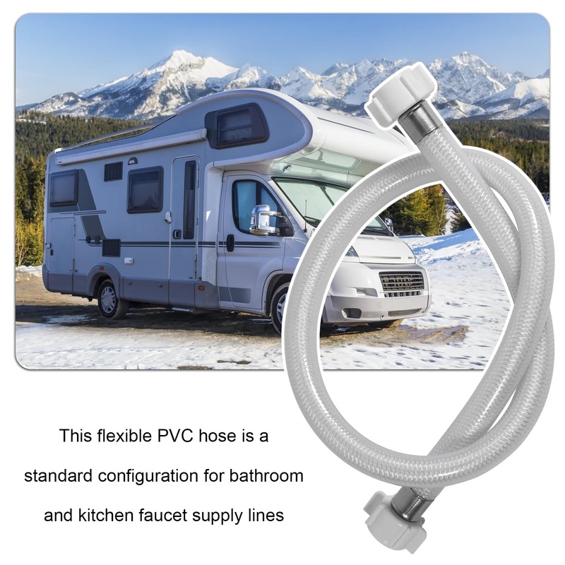 30 Inch PVC Water RV Toilet Supply Line, Faucet Supply