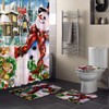 4 Pcs Winter Merry Christmas Shower Curtain Sets with Rugs