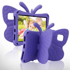 iPad 11th 10th Generation Case Kids,iPad 10 11 inch 2022 2025 A16 Butterfly Case with Kickstand Light EVA Full Boby Drop Protective Rugged Shockproof Kid-Proof Kids Tablet Cover for Girl Gift (Purple)