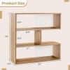 Costway 3-Open Shelf Office Bookcase Bookshelf Storage Organizer w/Anti-Topplin