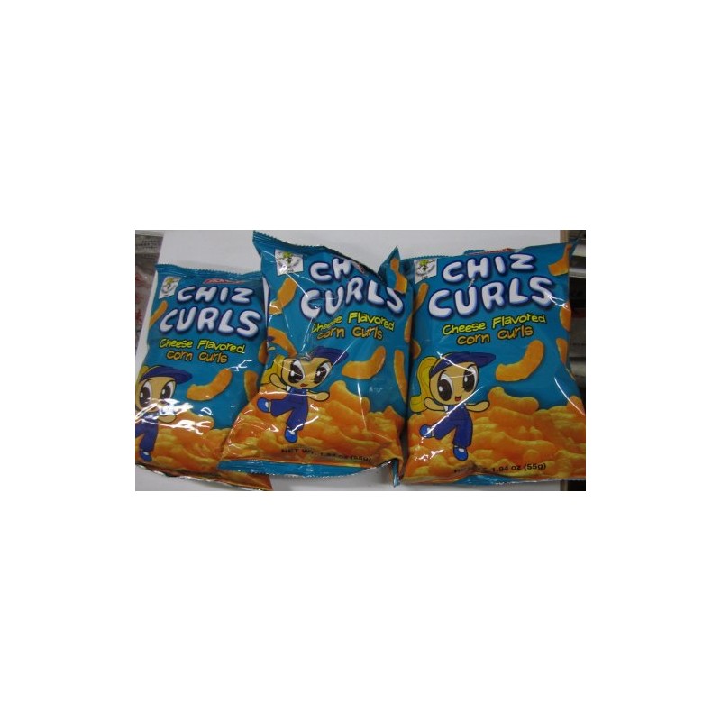 Chiz Curls Cheese Flavored Corn Curls Pack of 3 1.94