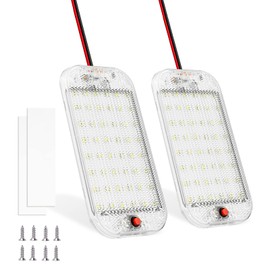 MERTTURM 48 LED Interior Lighting Car, Super Bright 800 LM 12 V LED Car Interior Lighting with Switch, 6000 K White Light for Motorhomes, Trucks, Vans, Caravans, Boats (Pack of 2)