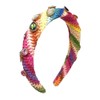 Bari Lynn Raffia Rainbow Zig Zag Headband withColorful Stones 1