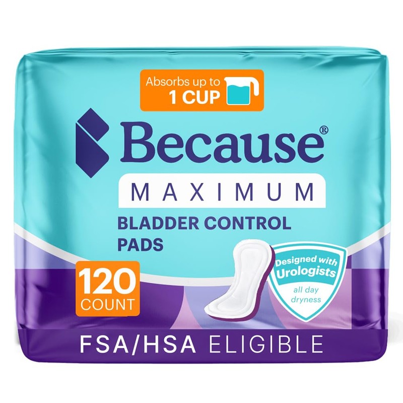 Because Incontinence Pads for Women – Maximum Absorbency for Moderate