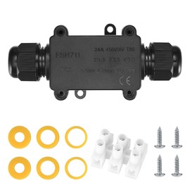 IP68 Waterproof Junction Box, 2 Way Cable Connector, External Junction Box Outdoor, Cable M20 Cable Box, Wire Connector, Wire Range 5-9 mm & 9-12 mm with 3-Pin Terminals, Waterproof