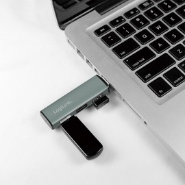 LogiLink USB 3.2 (Gen2) 3-Port Hub, Aluminium Housing with Protective Cap