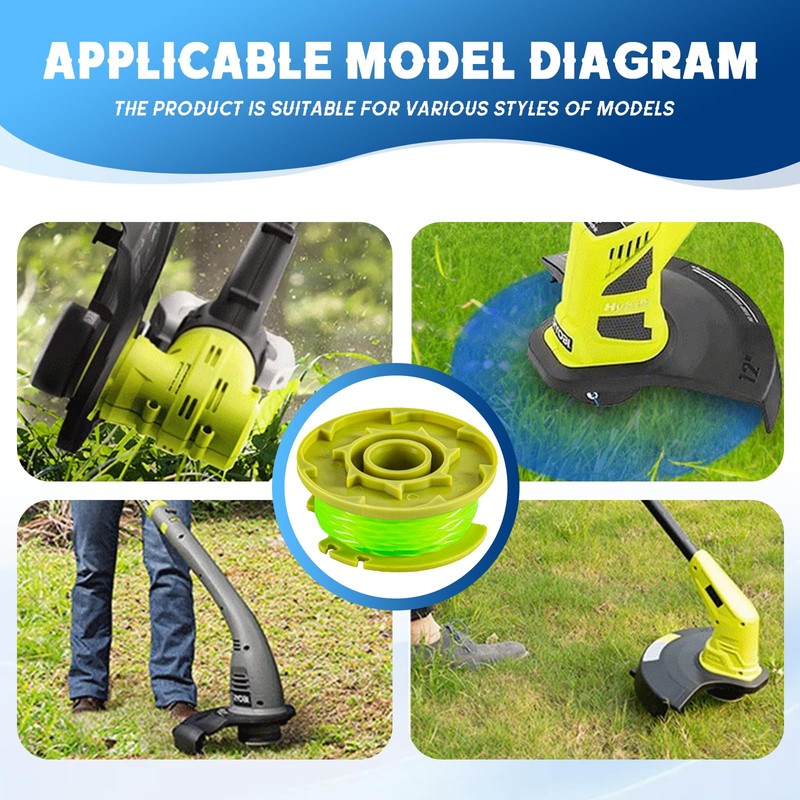 CHIHOLEN 4pcs Strimmer Spool Compatible with Ryobi One PLUS+ AC80RL3,