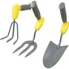 3 Piece Ergonomic Handled Gardening Set – Grey & Yellow
