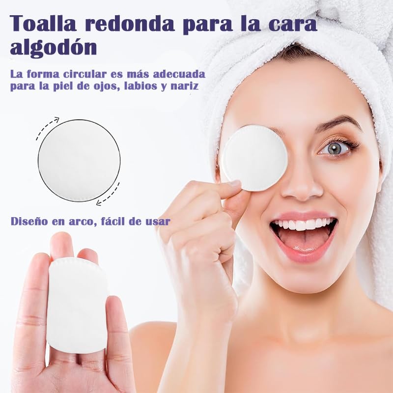 Lumbor37 Almohadillas de algodón, Almohadillas desmaquillantes Redondas de Algodón Orgánico,