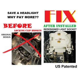 ADVANCE IGNITION Left Driver or Right Passenger Headlight Socket Repair Kit Compatible with Ram 14-18 ProMaster 1500 2500 3500 2014 2015 2016 2017 2018