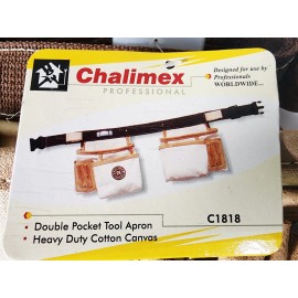 Chalimex C1818 Double Pocket Tool Belt Apron Canvas and Leather