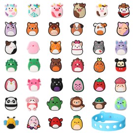 Rocf Rossini 40 Pack Cute Shoe Charms for Girls Teens Party Favors - Fun and Durable Boys Slipper Decoration Squishmallow for Bags and Wristbands - Perfect Gifts for Kids and Adults