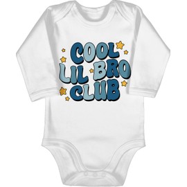 Shirtracer - Baby Bodysuit Long Sleeve Girl Boy - Cool Lil Bro Club | Little Brother Gift | Little Brother | Gift for Little Brother, 1 White