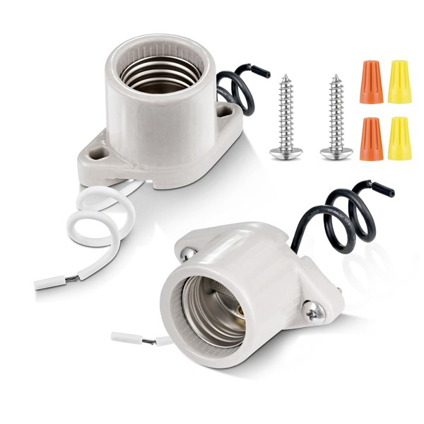 Surface Mount Light Socket,E26 Medium Screw Porcelain Light Socket,Cleat Light