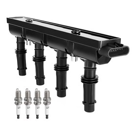 Ignition Coil Pack and Spark Plugs fit for 2011-2015 Chevy Cruze, 2013-2021 Buick Encore, 2012-20 Chevy Sonic Trax L4 1.4 1.4L Turbo, 2012 2013 2014 2015 2016 2017 2018 2019 2020, UF669