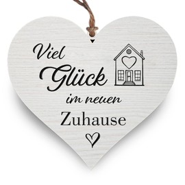 Glitzkind Wooden Sign "Viel Glück im neuen Zuhause | Gift for Housewarming Moving | New House Apartment | Gift Ideas Door Decoration for Family | Topping Out House Warming