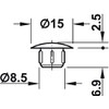 Gedotec Screw Covers White Blanking Plugs Round Screw Caps for