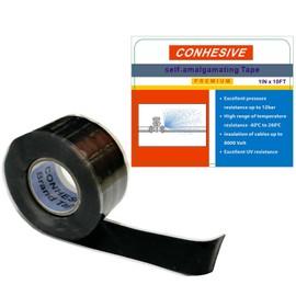 Self-Fusing Silicone Tape, 1’’x10’ Self-Welding Repair Tape for Pipe and Tube Leak, Electrical Cable, Outdoor Coax, Emergency Repair, Plumbing Sealing