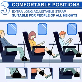 IYUANEPRO Airplane Footrest Hammock, Foot Hammock for Plane Travel, Portable Height Adjustable Travel Footrest Hammock Accessories, Lightweight Foot Hammock Suitable for Offices, Cars, and Airplanes