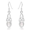 Moonstone Earrings - 925 Sterling Silver Drop Hooks Earrings - Trinity Knot - Silver Dangle Earrings - Celtic Jewellery Earrings