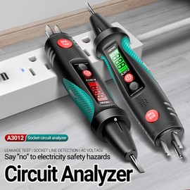 YIWENG AC Voltage Detector,A3012 Multifunctional Socket Circuit Analyzer AC/DC Voltage Tester Intelligent Power Polarity Detector Leakage Test Tools, US Plug