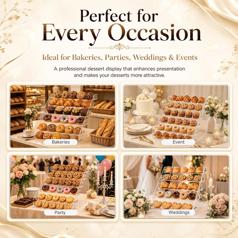 YESGIRL 6-Tier Acrylic Cookie Display Stand